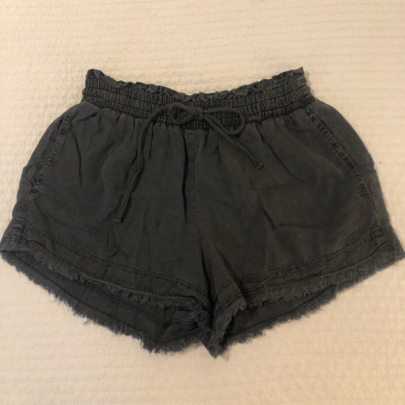 cloth & stone Pants - Gray Drawstring Shorts